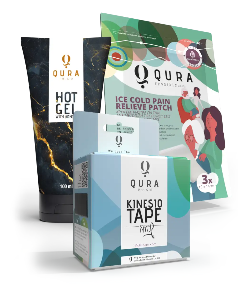 QURA Bundle "Hot Gel + Kinesiotape + Ice Cold Patch"